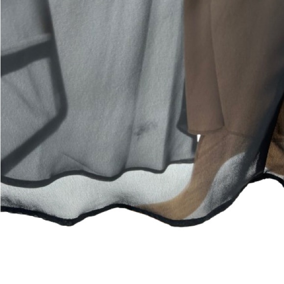 NEW VTG Y2K Connected Apparel Black and Tan Sheer Overlay Lace Waist Dress - Picture 8 of 10